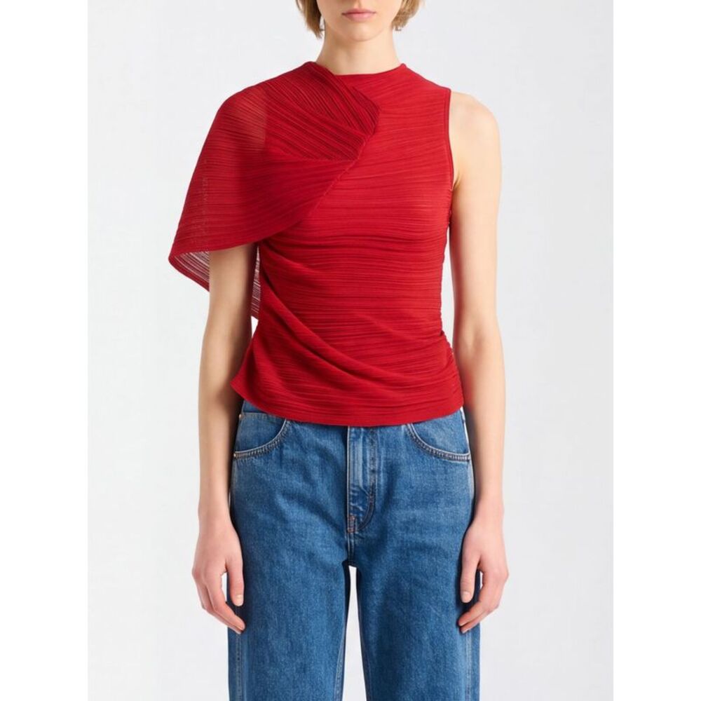 Balmain Women Sleeveless Ruched Viscose Slim Fit Top Balmain
